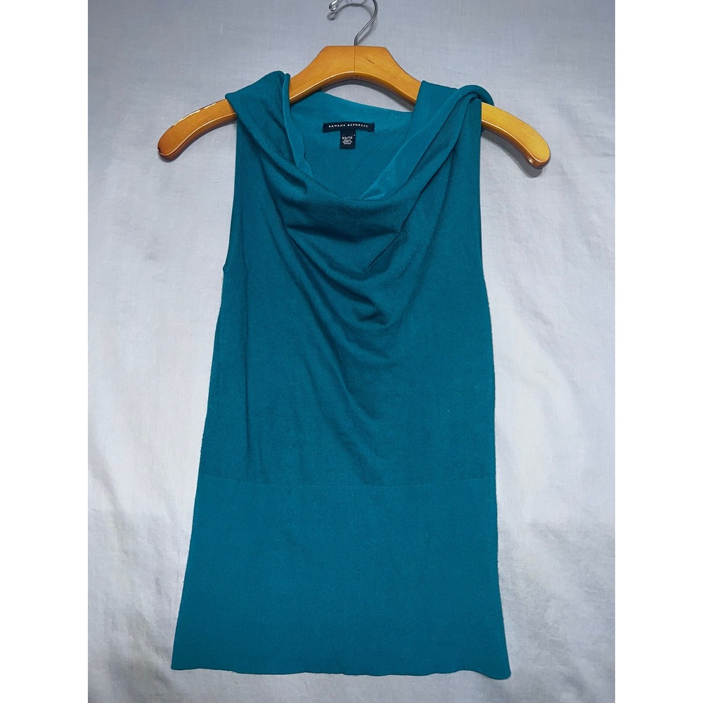Banana Republic Teal Cowl Neck Sleeveless Knit Top XS